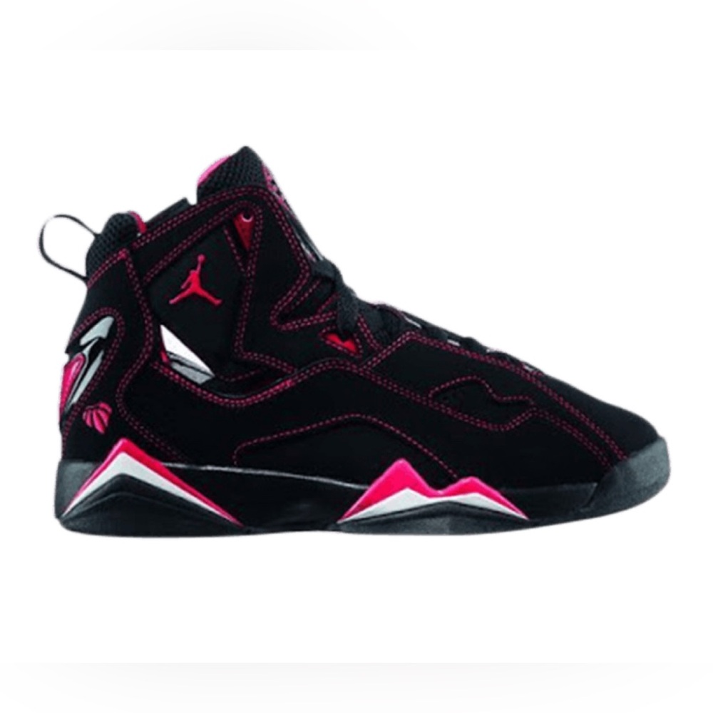 Jordan true flight GS coral rose pink & black “valentines day” youth size 7